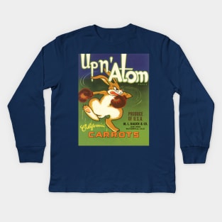 Vintage Up n' Atom Carrots Fruit Crate Label Kids Long Sleeve T-Shirt